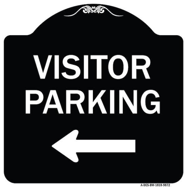 Designer Series-Visitor Parking 1, Black & White Heavy-Gauge Aluminum, 18" x 18", BW-1818-9872